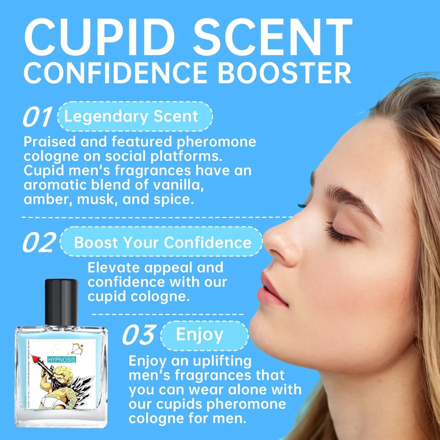 50ML Hypnosis Perfume Long Lasting Pheromone Fragrance Perfume Cologne for Men and Women Light  Cologne Fragrance