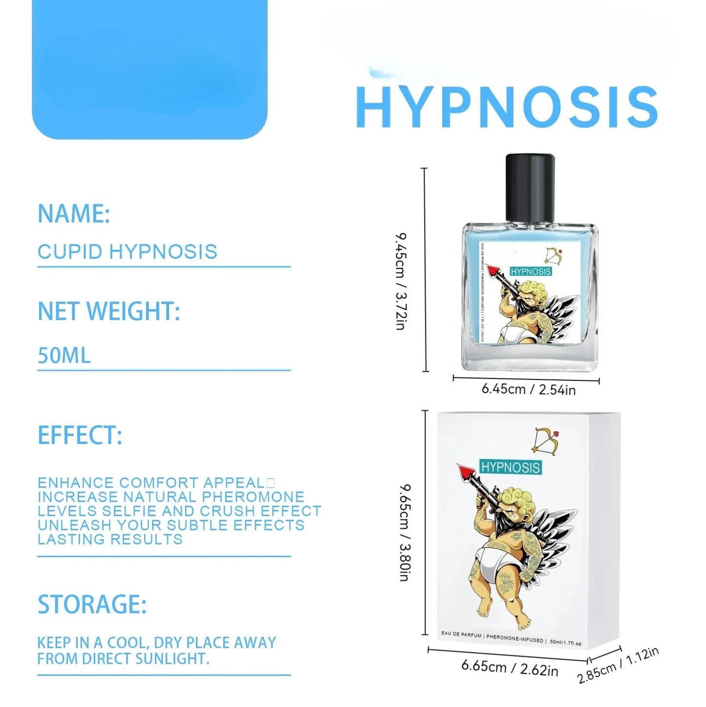 50ML Hypnosis Perfume Long Lasting Pheromone Fragrance Perfume Cologne for Men and Women Light  Cologne Fragrance